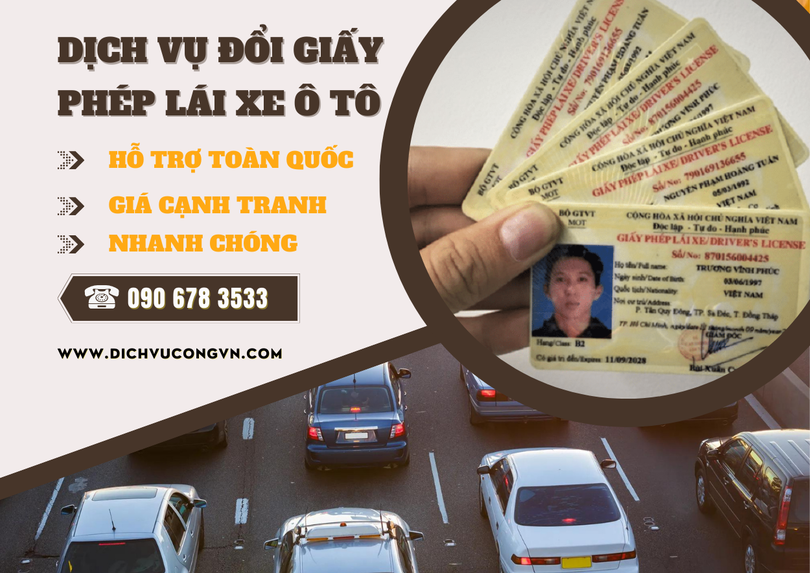 Dịch vụ đổi giấy phép lái xe ô tô giá rẻ