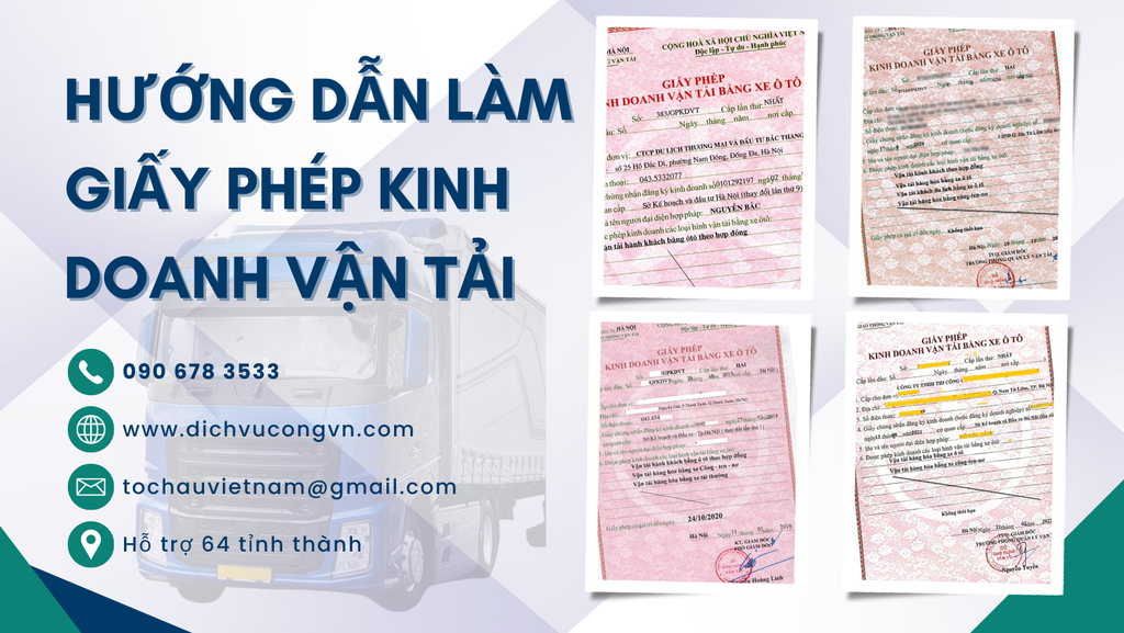  GIẤY PHÉP KINH DOANH VẬN TẢI uy tín tại Hòa Bình - TÔ CHÂU ĐÔNG Á 