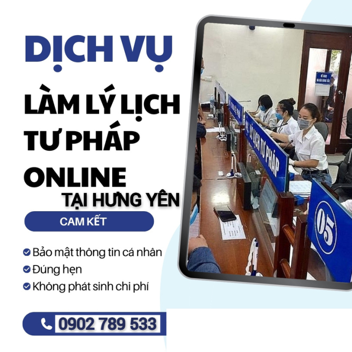 Làm lý lịch trực tuyến nhanh chóng uy tín tại Hưng Yên