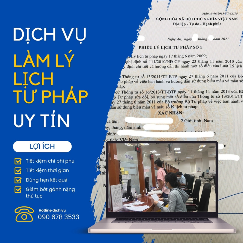 Dịch vụ làm lý lịch tư pháp tại Vĩnh Phúc