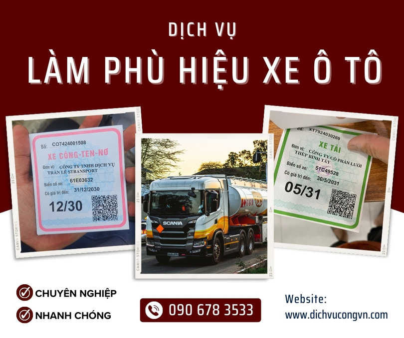 Làm phù hiệu xe ô tô tại Long An