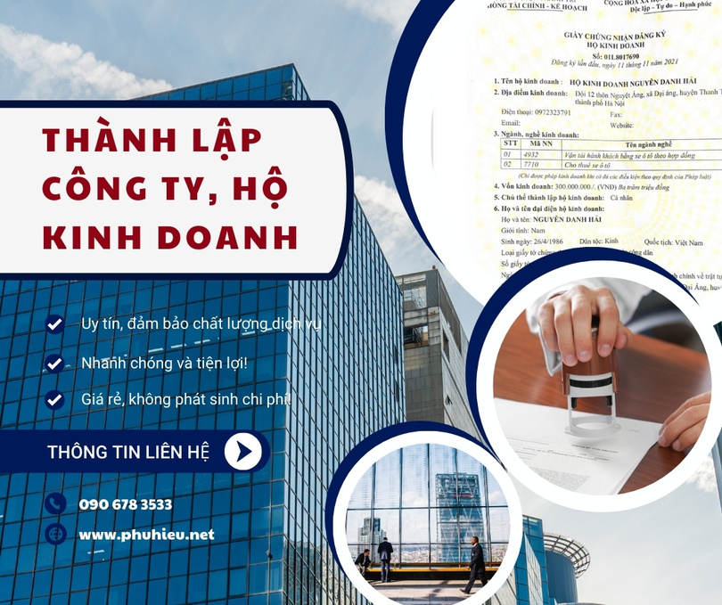 Hướng dẫn thành lập công ty, hộ kinh doanh