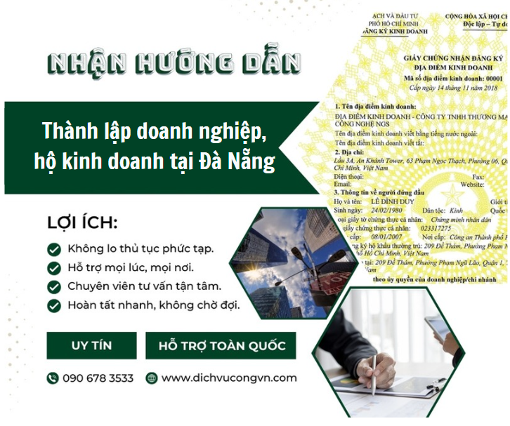 thành lập công ty, hộ kinh doanh tại đà nẵng