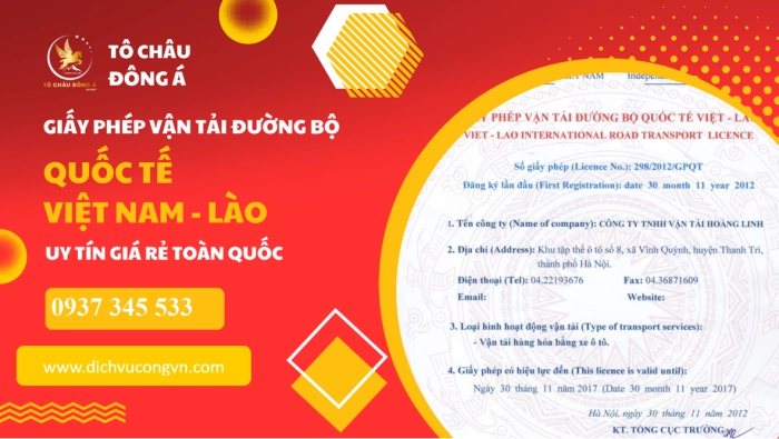 Dịch vụ làm giấy phép vận tải quốc tế đường bộ Việt Nam Lào tại TP Hồ Chí Minh