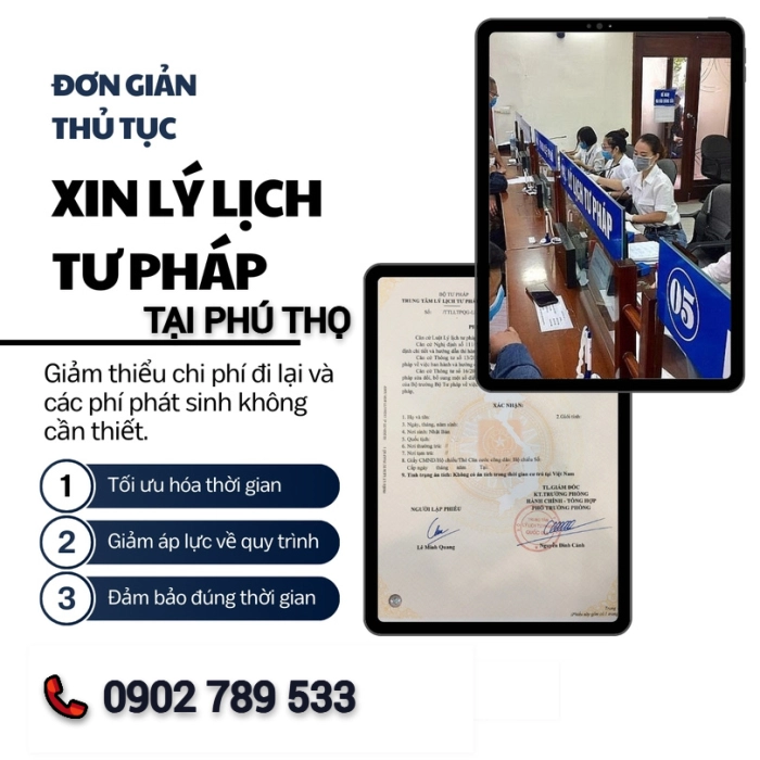 Hướng dẫn làm Lý lịch tư pháp tại Phú Thọ