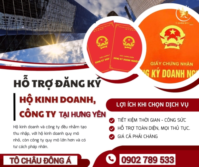 Thành lập công ty, hộ kinh doanh uy tín tại Hưng Yên